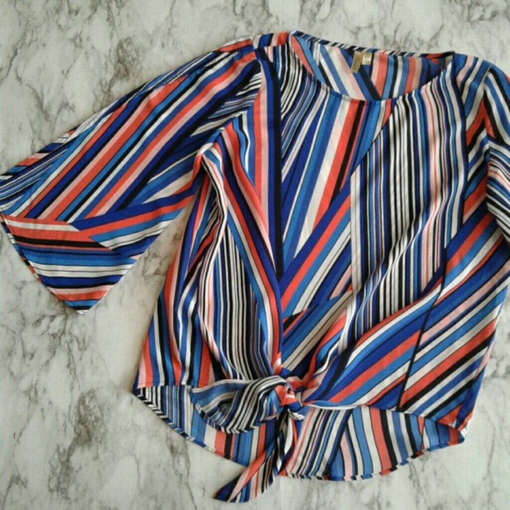 Tie Detail, Wide Sleeve Fashion Top